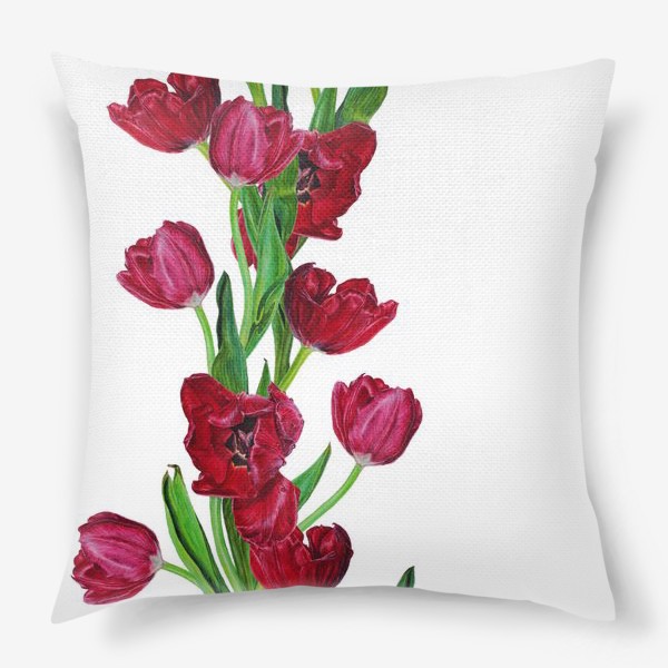 Подушка «Красные тюльпаны»