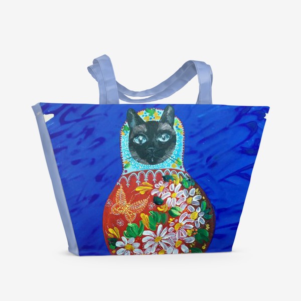 Пляжная сумка «Кошка-Матрешка»