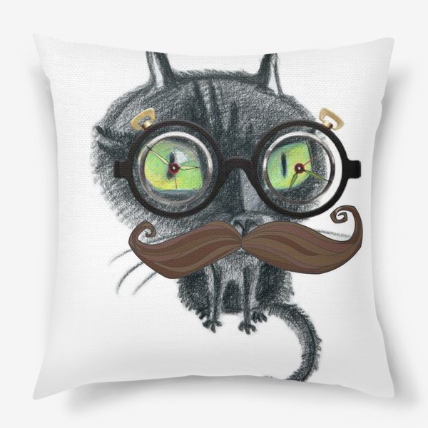 Подушка «Сумасшедший профессор-кот»
