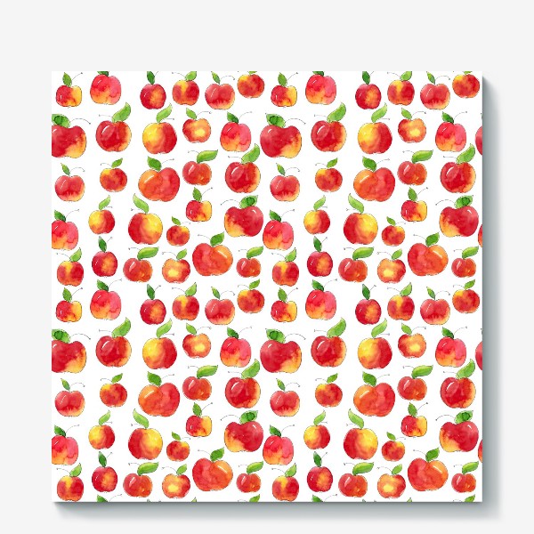 Холст «Паттерн с красными яблоками Apple pattern»