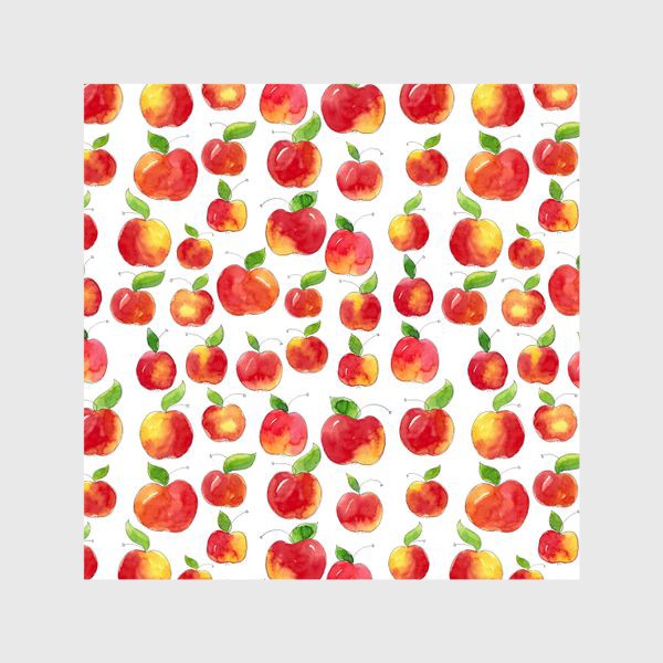 Шторы «Паттерн с красными яблоками Apple pattern»