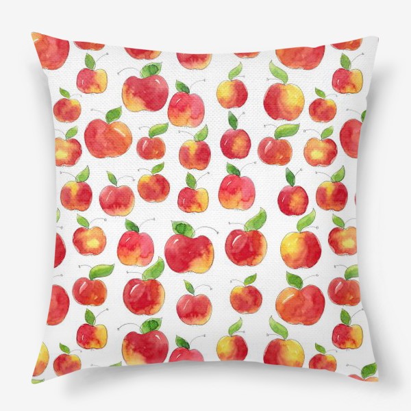 Подушка &laquo;Паттерн с красными яблоками Apple pattern&raquo;