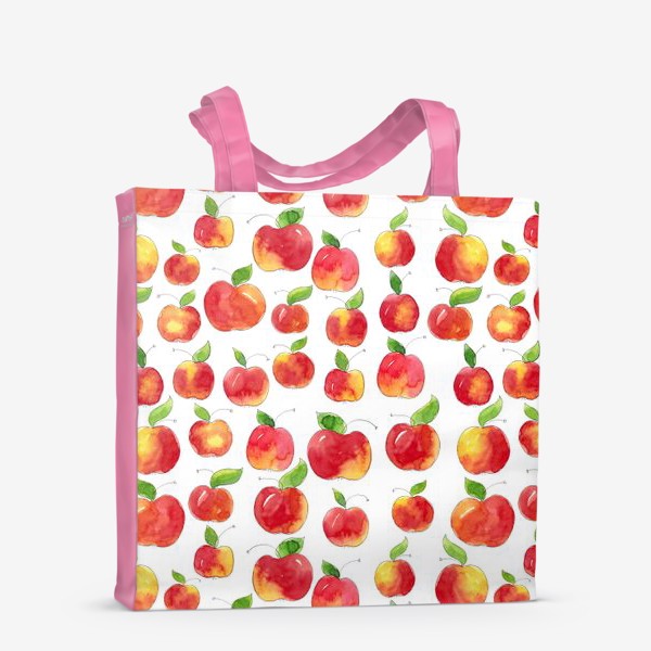 Сумка-шоппер «Паттерн с красными яблоками Apple pattern»