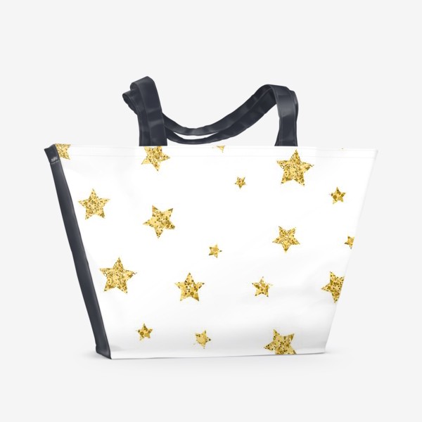 Пляжная сумка «Паттерн Золотые звёзды»
