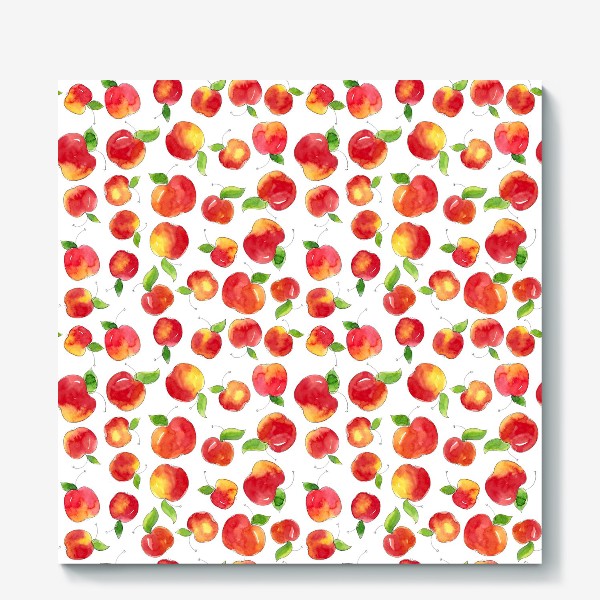 Холст &laquo;Паттерн с красными яблоками Apple pattern&raquo;