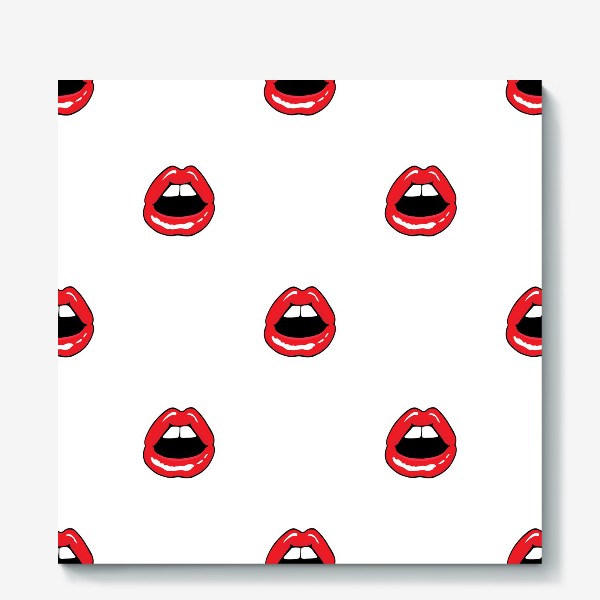 Холст «Красные губы. Fashion pattern»
