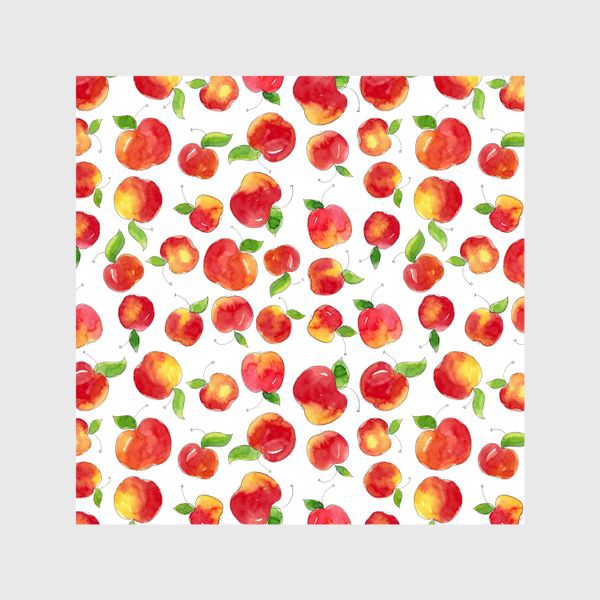 Шторы &laquo;Паттерн с красными яблоками Apple pattern&raquo;