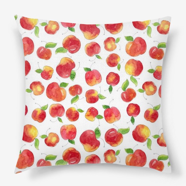 Подушка «Паттерн с красными яблоками Apple pattern»