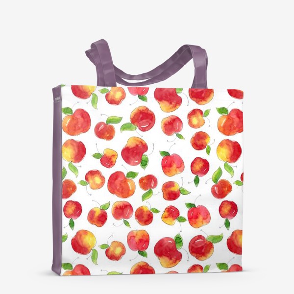 Сумка-шоппер &laquo;Паттерн с красными яблоками Apple pattern&raquo;