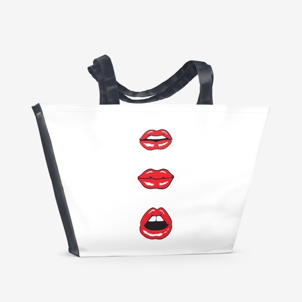 Пляжная сумка «Красные губы»