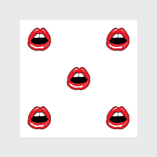 Шторы «Красные губы. Fashion pattern»