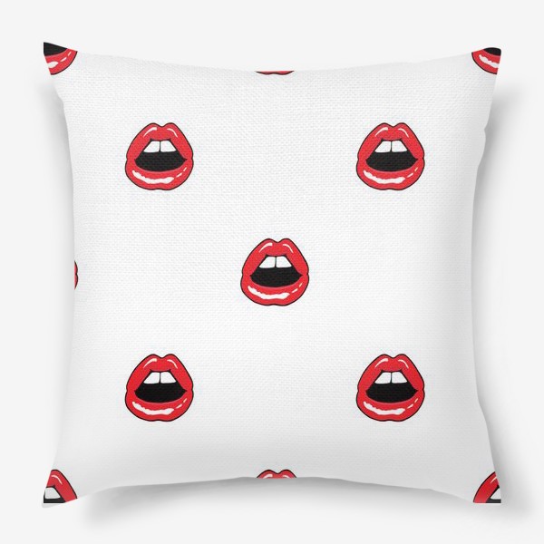 Подушка «Красные губы. Fashion pattern»