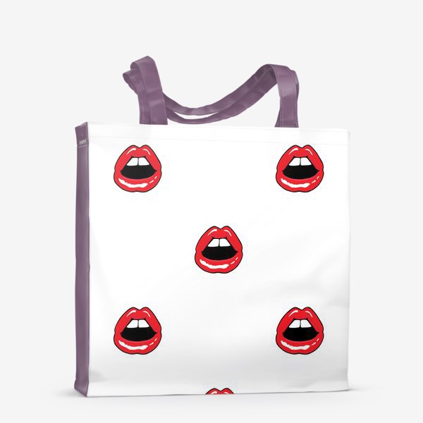 Сумка-шоппер «Красные губы. Fashion pattern»