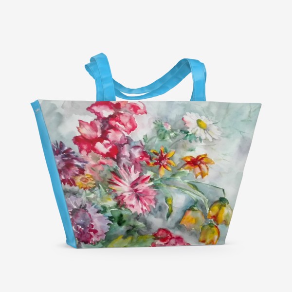 Пляжная сумка «Цветы, букет»