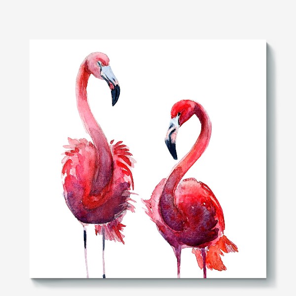 Холст «Розовые фламинго»