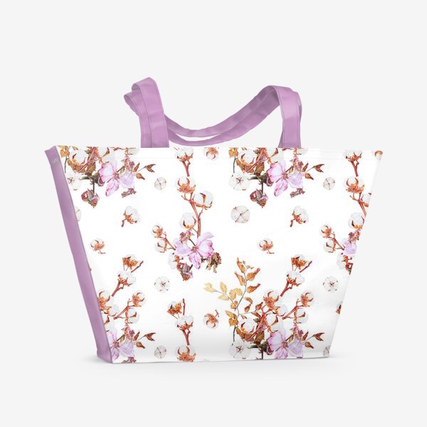 Пляжная сумка «Сухоцветы и веточки хлопка»