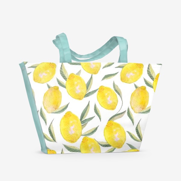 Пляжная сумка «Паттерн с лимонами»