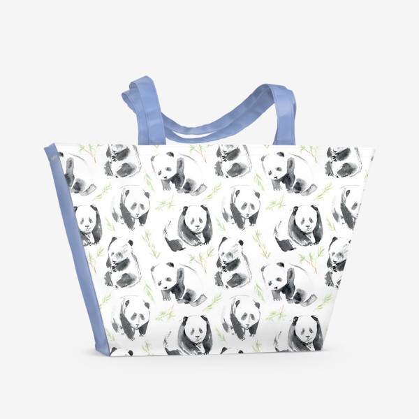 Пляжная сумка &laquo;Паттерн с пандами.&raquo;