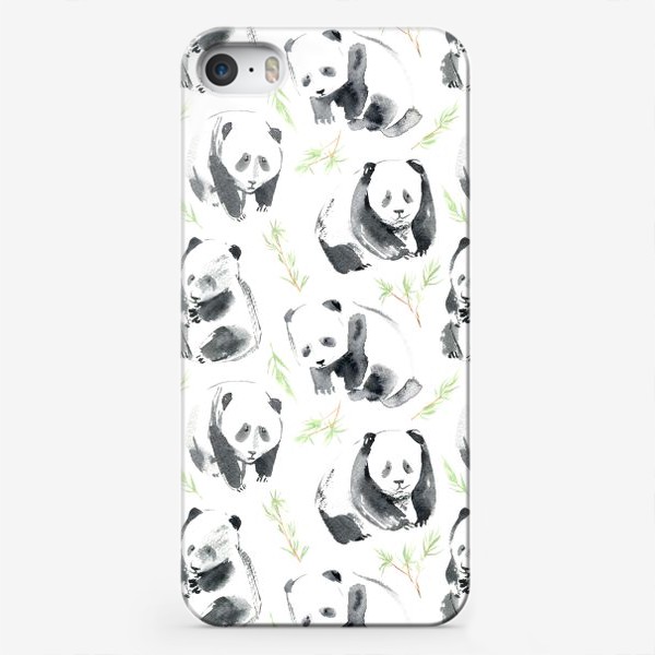 Чехол iPhone «Паттерн с пандами.»