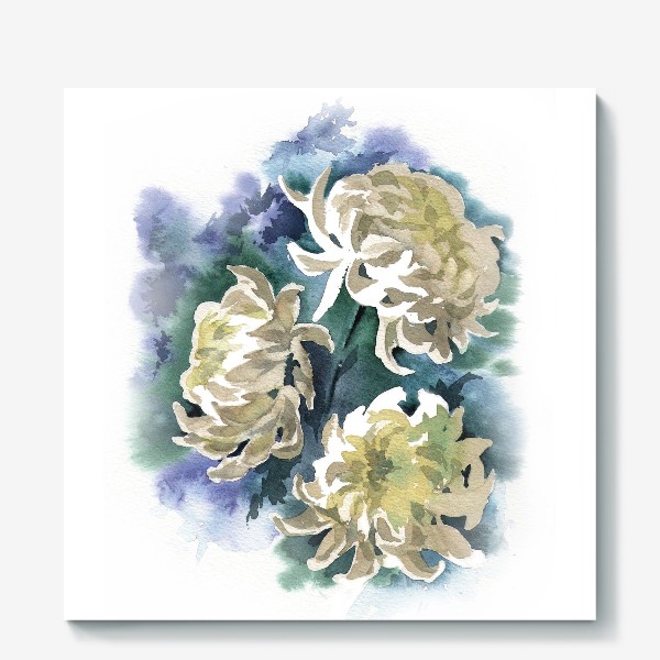 Холст «Белые хризантемы»