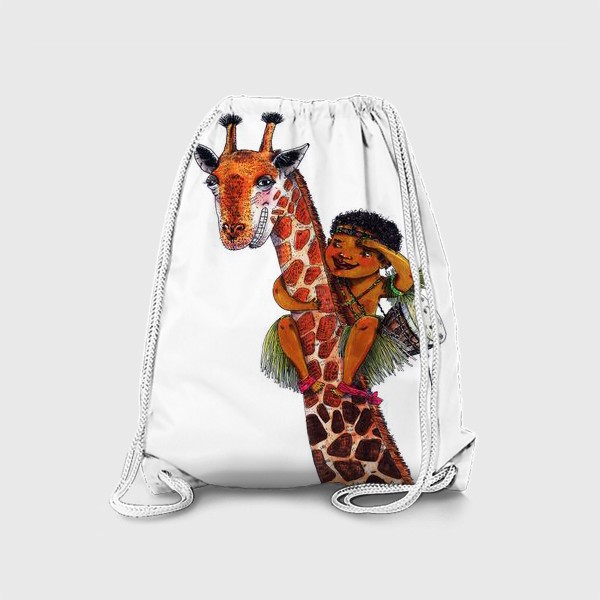 Рюкзак «Мальчик на жирафе»