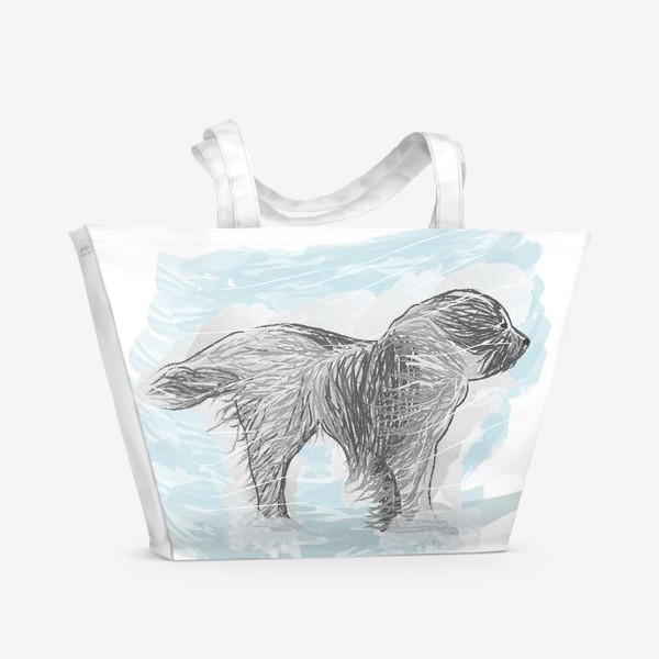 Пляжная сумка «Собака на ветру»