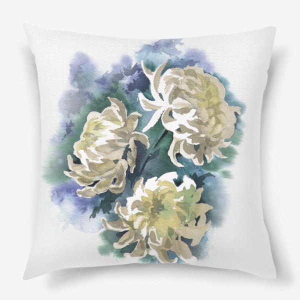 Подушка «Белые хризантемы»