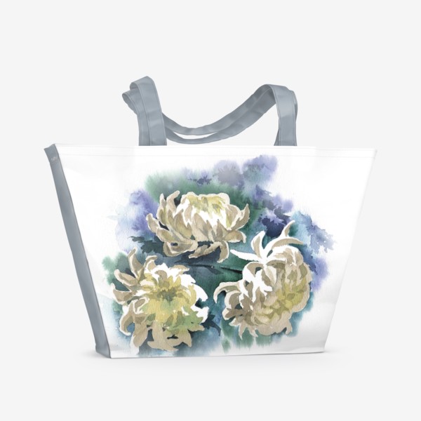 Пляжная сумка &laquo;Белые хризантемы&raquo;