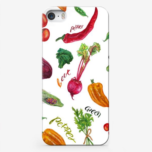 Чехол iPhone «Акварельные овощи»