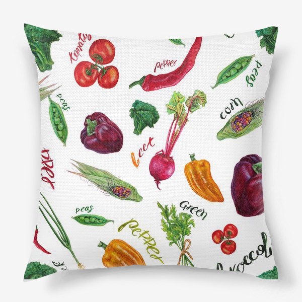 Подушка «Акварельные овощи»