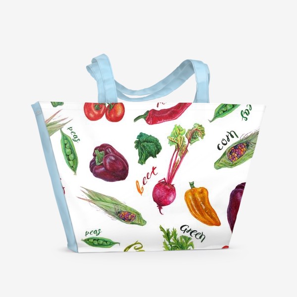 Пляжная сумка «Акварельные овощи»