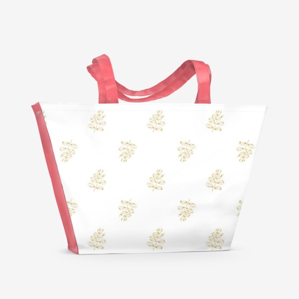 Пляжная сумка «Листья шиповника. Паттерн»