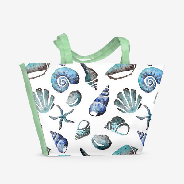 Пляжная сумка «Ракушки (акварель)»