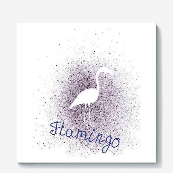 Холст «Силуэт фламинго»