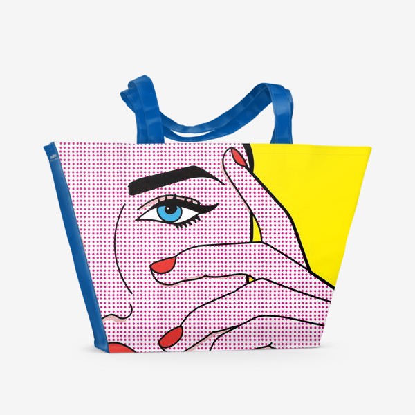 Пляжная сумка «Девушка в стиле поп-арт»