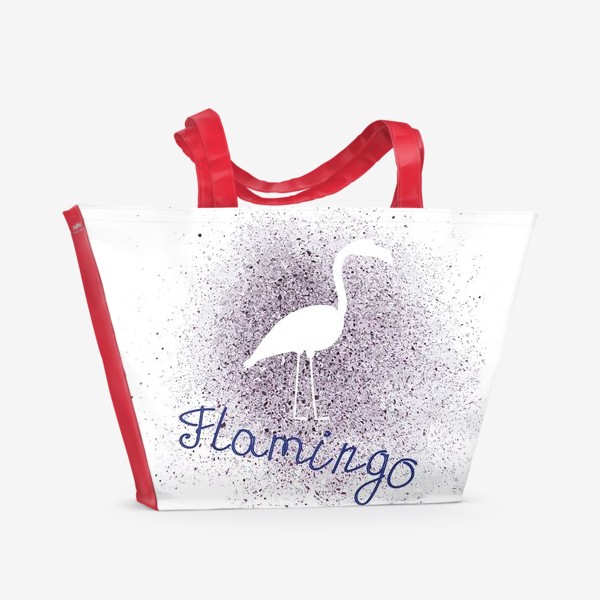 Пляжная сумка «Силуэт фламинго»