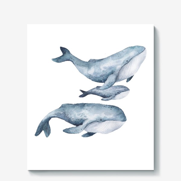 Холст «семья китов»