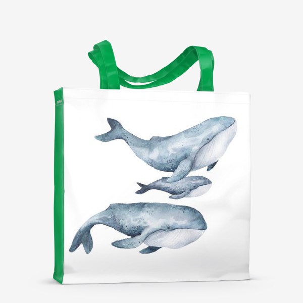 Сумка-шоппер «семья китов»