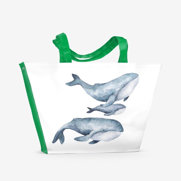 Пляжная сумка «семья китов»