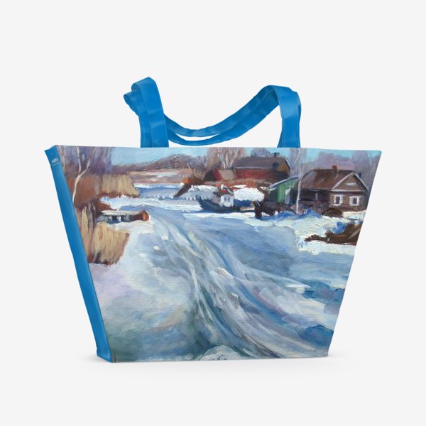 Пляжная сумка «Зимняя деревня»