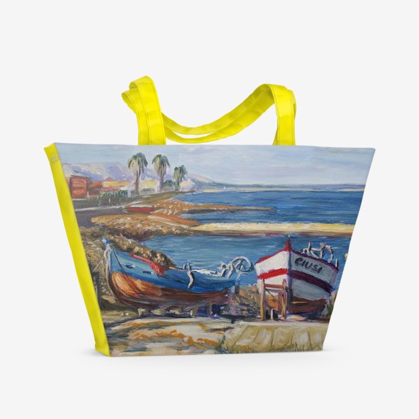 Пляжная сумка &laquo;Лодки на Сицилии&raquo;