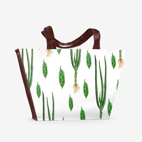 Пляжная сумка &laquo;Акварельные зеленые овощи&raquo;