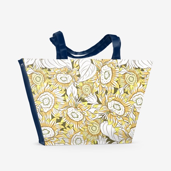 Пляжная сумка «Подсолнухи. Цветы лета.»