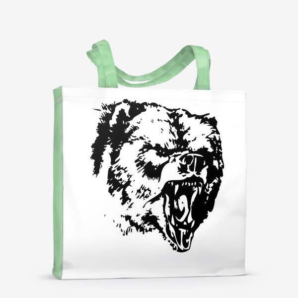 Сумка-шоппер «Принт медведь в ярости»