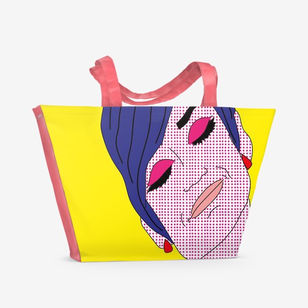 Пляжная сумка «Девушка в стиле поп-арт 3»