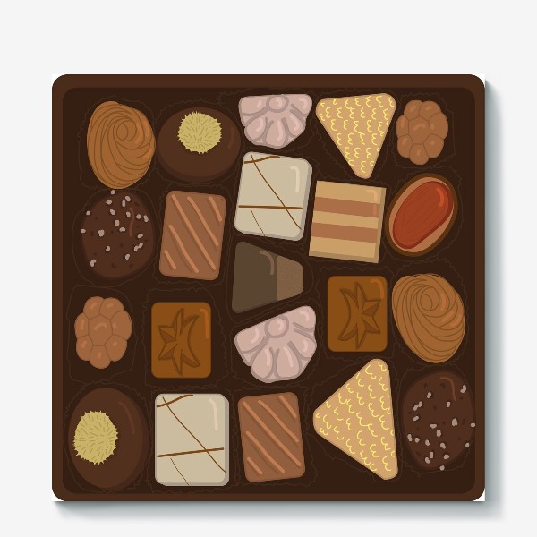 Холст «Коробка с шоколадными конфетами»