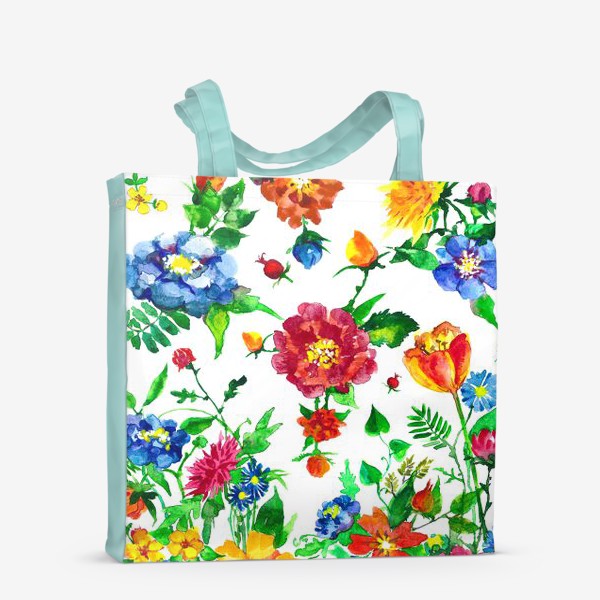 Сумка-шоппер «Цветочный принт Лето Цветы»