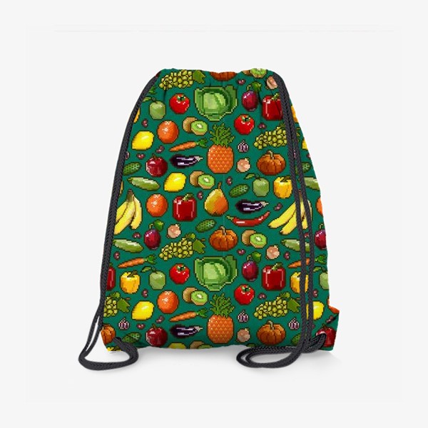Рюкзак «Фруктово-овощной пиксельный паттерн.»