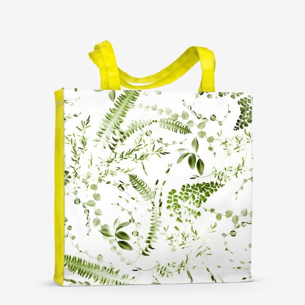 Сумка-шоппер «Зеленый растительный микс. Папоротники»