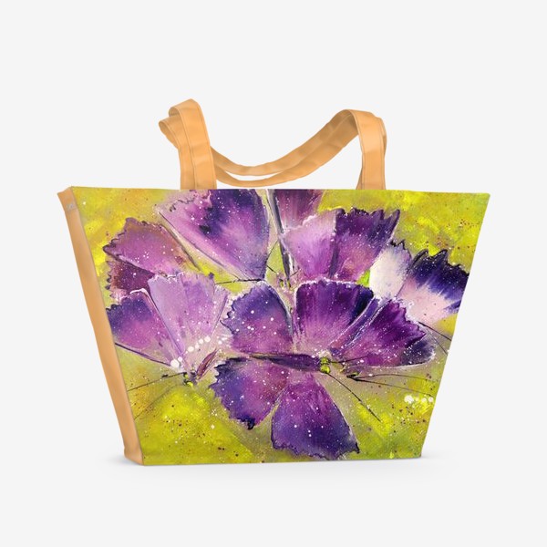 Пляжная сумка «Бабочки фиолет»